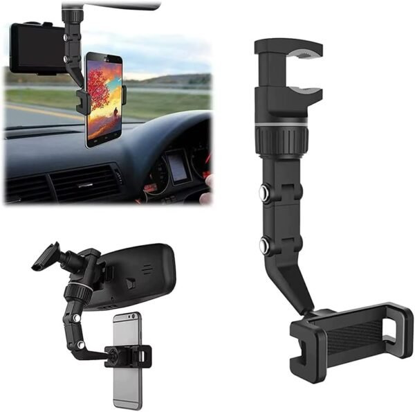⁦Rearview Mirror Mobile Phone Car Holder⁩ - الصورة ⁦3⁩